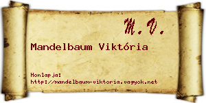 Mandelbaum Viktória névjegykártya